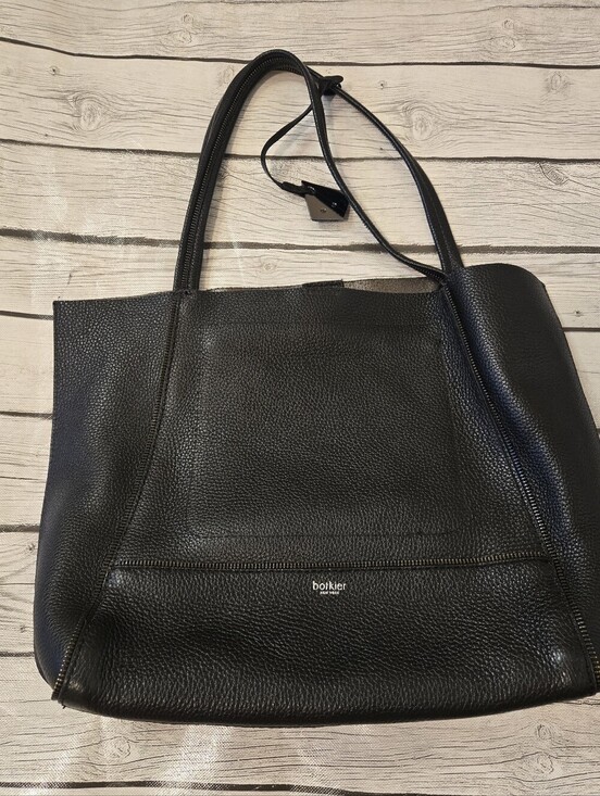 Botkier Handbags - Botkier Soho Unique Zip Accent Black Pebbled Leather Shoulder Tote Bag Large